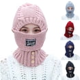 thumbnail image 1 of Domzle Winter Knit Beanie Hat with Neck Warmer,Thermal Face Cover for Cold Weather Warm for Outdoor Navy, 1 of 5