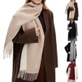 thumbnail image 1 of Domzle Women Chunky Scarf, Soft Warm Winter Scarf for Cold Weather, Christmas Blanket Scarves Pashmina Shawl Wrap Gray, 1 of 9