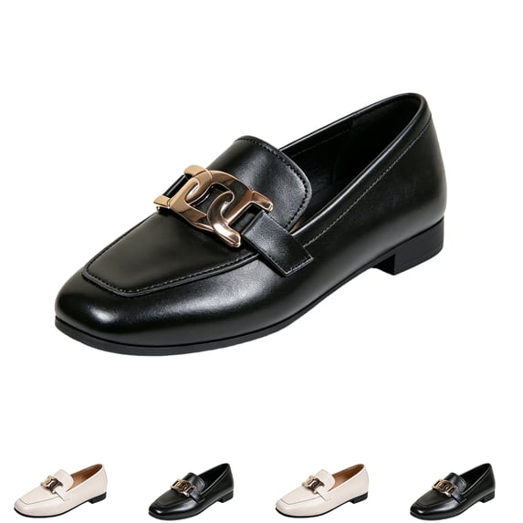 Domzle Women Loafers Comfortable Dressy Shoes Lightweight Fashion Classic Loafers for Women Business Casual Shoes Office Work Flats Black