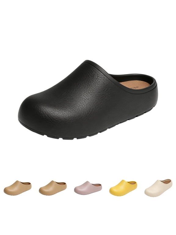 Women'S Rubber Clogs Garden Shoes Slip-On Indoor Outdoor Lightweight Comfort Soft Cushioned Insole With Slip Resistant Sandals Black 35