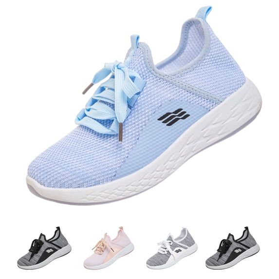 Domzle Women'S Slip On Walking Shoes Wide Cushion Running Tennis Shoes With Arch Support Insole Nursing Workout Gym Athletic Fashion Sneakers Blue 37