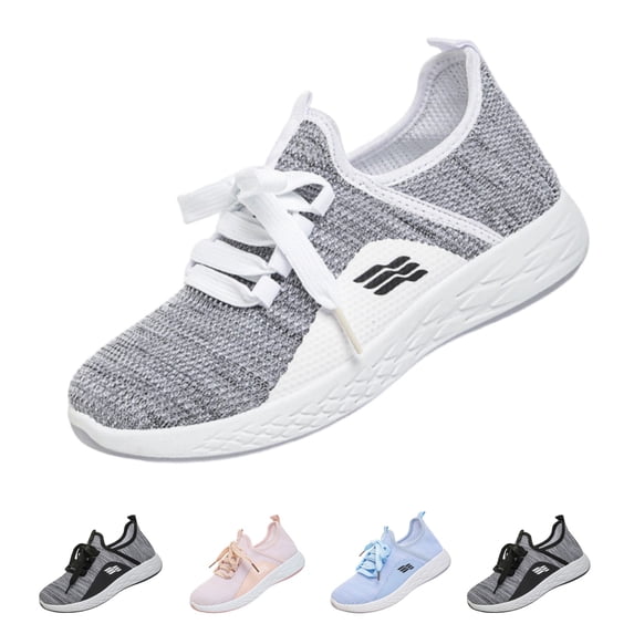 Domzle Women'S Slip On Walking Shoes Wide Cushion Running Tennis Shoes With Arch Support Insole Nursing Workout Gym Athletic Fashion Sneakers Gray 41
