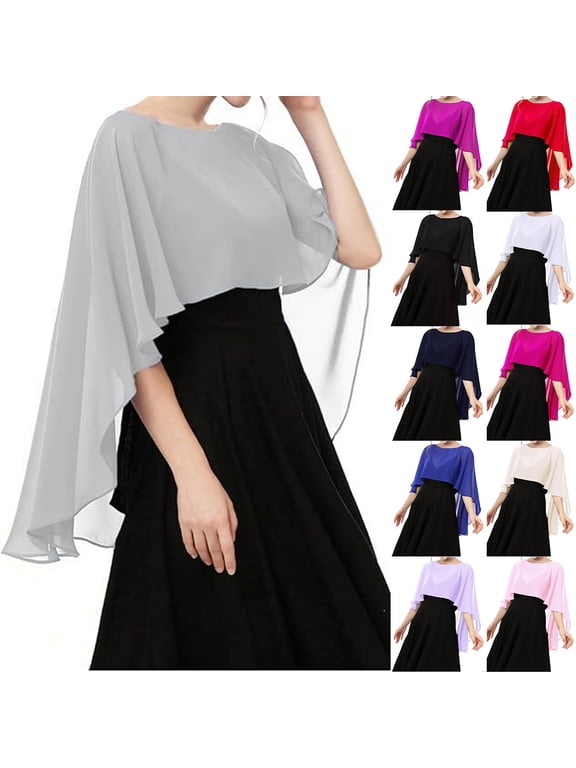Women Shawl and Wraps for Evening Dress Cape Sheer Poncho Cover Up Dress Cover Up Formal,Wedding Bridal Party Capelet,Lightweight Scarf White