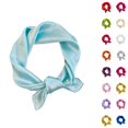 thumbnail image 1 of Domzle Women Square Scarf Faux Silk Neckerchief Neck Scarf, Solid Color Satin Scarves,Fashion Handbag Cyan, 1 of 3