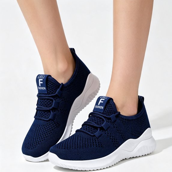 Domzle Women Tennis Running Non Slip Shoes Walking Shoes Lightweight Casual Sneakers for Travel Gym Work Navy US-8.5