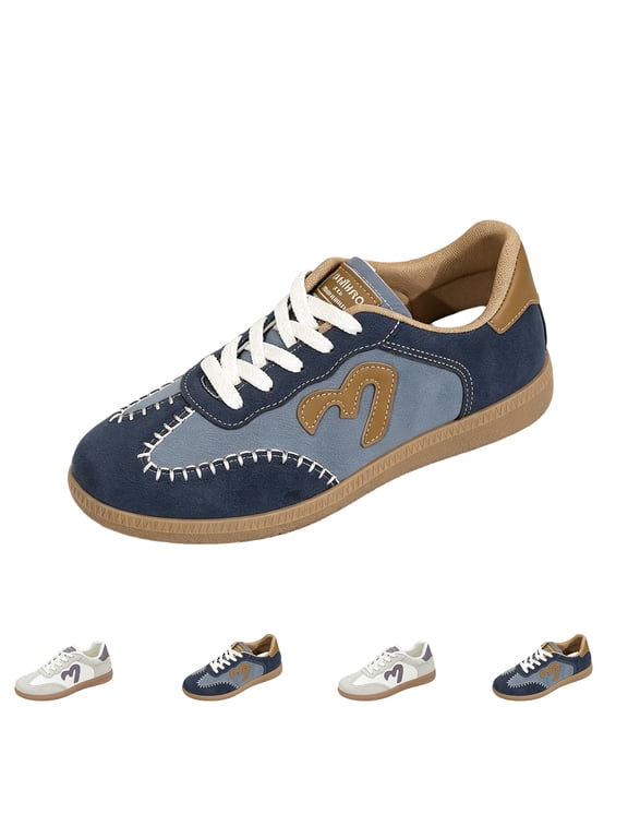 Women's Classic Fashion Sneakers | Casual Skate Shoes | Lace Up Walking Shoes | Classic Casual Retro Gum Sole Non Slip Trainers Gray
