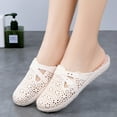 thumbnail image 1 of Domzle Women's Closed Toe Bathroom Slides Quick Drying Soft Lightweight Non Slip Slippers for Shower Spa Beach Hollow Out Mesh Slide Sandals Beige, 1 of 3