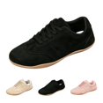 thumbnail image 1 of Domzle Women's Fashion Sneakers Casual Walking Shoes Lace Up Tennis Shoes Low Top, Comfortable, Lightweight, Slip on, Faux Suede, Non-Slip, Work Daily Black, 1 of 8