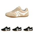 thumbnail image 1 of Domzle Women's Fashion Sneakers Low Profile Thin Sole Lightweight Comfortable Casual Walking Shoes Trending Retro Athletic Workout Beige -BU47, 1 of 8