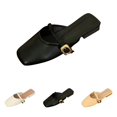 thumbnail image 1 of Domzle Women's Faux Leather Closed Toe Mary Jane Flat Mules Fashion Square Toe Soft Sole Comfortable Slip on Backless Flats Casual Office Dressy Walking Shoes Mules, 1 of 5