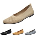 thumbnail image 1 of Domzle Women's Flats Ballet Shoes: Comfortable Pointed Toe Soft Knit Flat Casual Slip On Work Dress Shoes for Walking Wedding Dating Yellow, 1 of 6