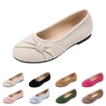 thumbnail image 1 of Domzle Women's Flats Shoes Faux Suede Round Toe Ballet Dressy Flats Comfortable Slip On Walking Shoes Green, 1 of 7
