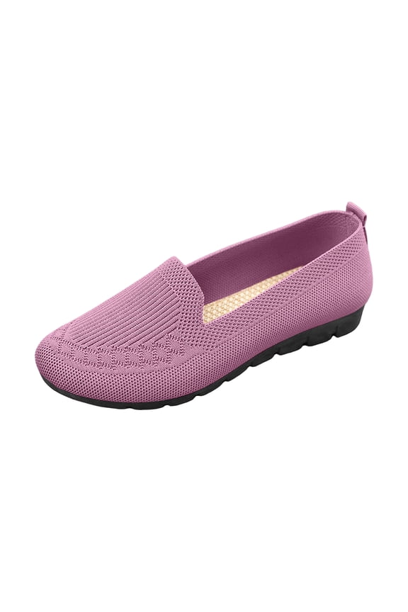 Women's Knit Flat Loafer Shoes 2026 Orthopedic Breathable Comfortable Non Slip Arch Support Soft Office Daily Walking Travel Outdoor Work Daily Wear Casual Athletic Sneaker Purple