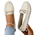 thumbnail image 1 of Domzle Women's Loafer Shoes Comfortable Slip on Casual Flat Penny Shoes for Walking Dressy Beige 38, 1 of 6