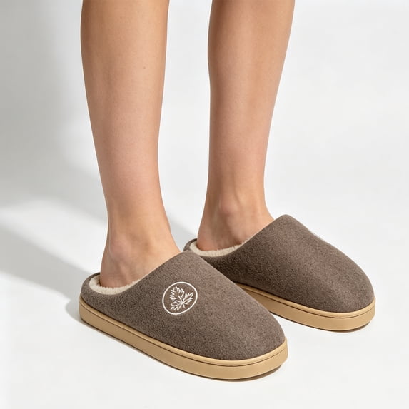 Domzle Women's Men Slippers Warm Plush Slip-On House Slipper for Winter Indoor Soft Non-slip Fluffy Slides Slippers 2026 Coffee Wide-7.5