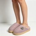 thumbnail image 1 of Domzle Women's Men Slippers Warm Plush Slip-On House Slipper for Winter Indoor Soft Non-slip Fluffy Slides Slippers Pink Wide-7.5, 1 of 4