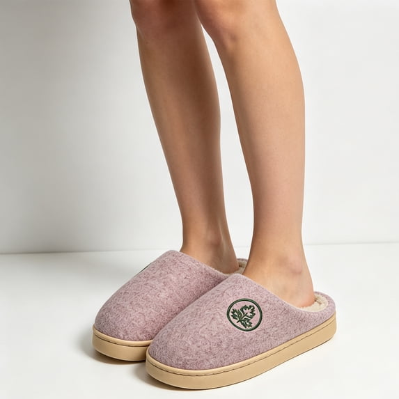 Domzle Women's Men Slippers Warm Plush Slip-On House Slipper for Winter Indoor Soft Non-slip Fluffy Slides Slippers Pink Wide-7.5