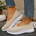 thumbnail image 1 of Domzle Women's Orthopedic Loafer Sneakers 2026 with Arch Support Breathable Knit Mesh Anti Slip Soft Walking Shoes Wide Width Slip on Comfortable Closed Toe Tennis Sneakers Beige, 1 of 6