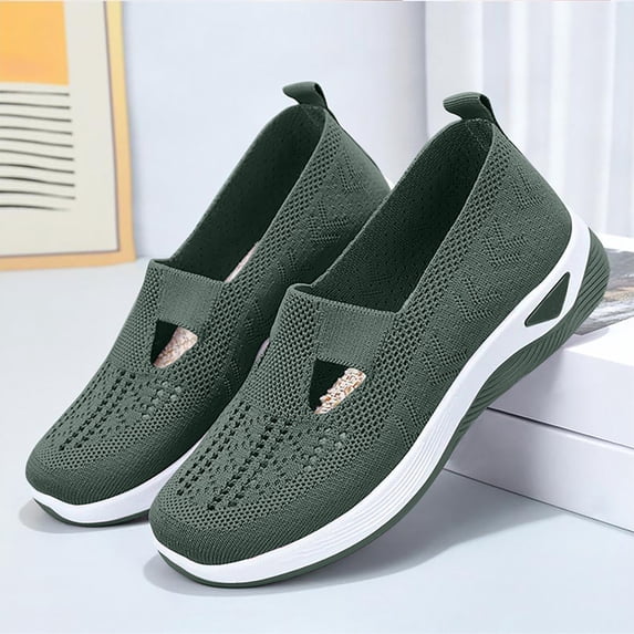 Domzle Women's Orthopedic Walking Shoes, Comfort Breathable Summer Casual Non Slip Walking Shoes for Nursing Dark Green 39