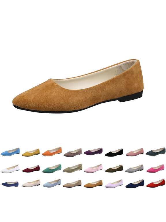 Women's Pointed Toe Slip-On Dressy Flat Shoes Comfortable Business Casual Dress Shoes for Office Work Black