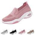 thumbnail image 1 of Domzle Women's Slip-On Orthopedic Sneakers - Breathable Mesh Knitted Walking Shoes with Wide Width, Arch Support & Non-Slip Sole - Lightweight Low-Top Design for All-Day Comfort Coffee, 1 of 6