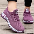 thumbnail image 1 of Domzle Women's Slip On Walking Shoes Wide Cushion Running Tennis Shoes with Arch Support Insole, Non Slip for Nursing Workout Gym Athletic Fashion Purple, 1 of 8