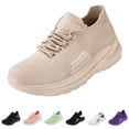 thumbnail image 1 of Domzle Women's Walking Shoes Lightweight Breathable Running Tennis Shoes Non Slip Athletic Fashion Sneakers Mesh Workout Casual Sports Beige 42, 1 of 7