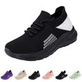 thumbnail image 1 of Domzle Women's Walking Shoes Lightweight Breathable Running Tennis Shoes Non Slip Athletic Fashion Sneakers Mesh Workout Casual Sports Black 37, 1 of 7