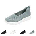 thumbnail image 1 of Domzle Women's Walking Shoes Slip On Knit Mesh Loafers Round Toe Flat | Comfortable Memory Foam Insole & Arch Support Casual Sneakers, Non Slip Footwear for Working & Outdoor Daily Walks Black, 1 of 6