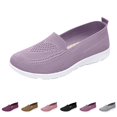 thumbnail image 1 of Domzle Women's Wide Walking Shoes Slip On Shoes Wide Toe Stretch Mesh Knit Upper Arch Support Lightweight Comfort Sneaker Light Purple US-8.5, 1 of 6