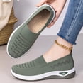 thumbnail image 1 of Domzle Women's Woven Orthopedic Walking Shoes 2026 Wide Width Breathable Non Slip Sneaker Arch Support Sneakers Foam Shoes Green Wide 7, 1 of 6