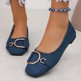 thumbnail image 1 of Domzle Womens Ballet Flats Suede Slip On Dress Shoes | Comfortable Round Toe Loafers,Low Heel,Cute Office Work Casual Shoes Navy 42, 1 of 5