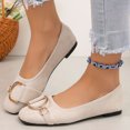 thumbnail image 1 of Domzle Womens Ballet Flats Suede Slip On Dress Shoes | Comfortable Round Toe Loafers,Low Heel,Cute Office Work Casual Shoes White 38, 1 of 6