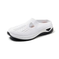 thumbnail image 1 of Domzle Womens Breathable Slip On Backless Sneakers Summer Mesh Mules Toe Comfortable Walking Flats Lightweight Open Back Tennis Shoes 2026 White 41, 1 of 3
