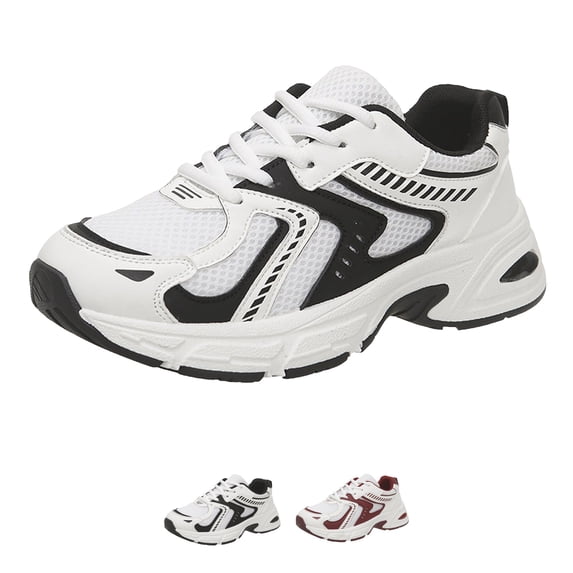 Domzle Womens Chunky Fashion Sneakers Casual Sports Shoes Mesh Breathable Athletic Gym Workout Tennis Shoe Platform Thick Walking Shoes Black 37