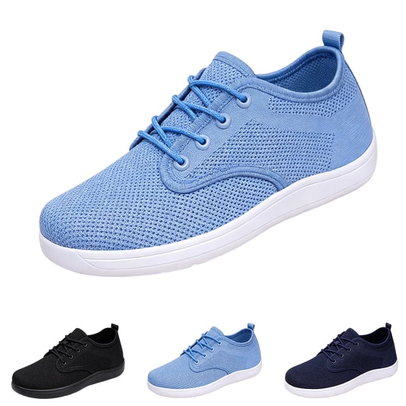 Domzle Womens Fashion Sneakers Comfortable Slip On Casual Walking Shoes | Lightweight Breathable Upper, Soft Cozy Sole for Work, Travel, Commute, Outings, Daily Blue