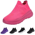 thumbnail image 1 of Domzle Womens Mens Slip on Walking Shoes Comfort Lightweight Casual Sneakers Non-Slip Breathable Work Shoes Mesh Sport Casual Fashion Running Sneakers Hot Pink, 1 of 7