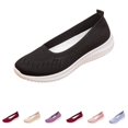 thumbnail image 1 of Domzle Womens Orthopedic Loafer Sneakers Wide Width Lightweight Slip-On Walk Sneaker with Arch Support for Casual Work Breathable Toe Mesh Knitted Walking Shoes for Summer Black, 1 of 8