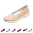thumbnail image 1 of Domzle Womens Orthopedic Loafer Sneakers Wide Width Lightweight Slip-On Walk Sneaker with Arch Support for Casual Work Breathable Toe Mesh Knitted Walking Shoes for Summer Beige, 1 of 7