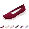 thumbnail image 1 of Domzle Womens Orthopedic Loafer Sneakers Wide Width Lightweight Slip-On Walk Sneaker with Arch Support for Casual Work Breathable Toe Mesh Knitted Walking Shoes for Summer Red, 1 of 7