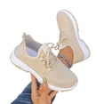 thumbnail image 1 of Domzle Womens Walking Shoes Slip On Sneakers | Casual Mesh Comfortable Breathable Lightweight Running Athletic Beige 38, 1 of 6