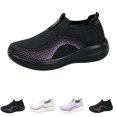 thumbnail image 1 of Domzle Womens Walking Shoes Slip on Tennis Shoes Non Slip Breathable Athletic Gym Workout Cross Training Sneakers Purple, 1 of 5
