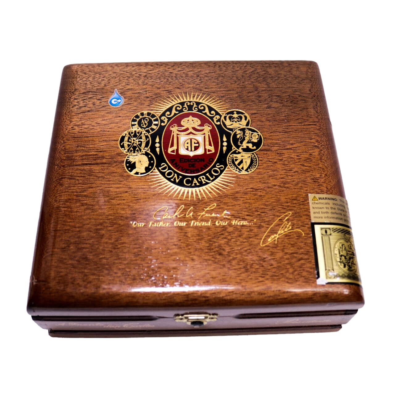 Don Carlos Aniversario Presidente Empty Wood Cigar Box 7.5" x 7.25" x 2.75"