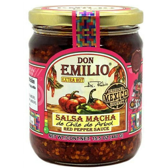 Don Emilio Hot Chili Crisp Sauce, Gourmet Chili Oil Red Pepper Crushed Salsa, Spicy Tingly, and Savory, All Natural Chili EXTRA HOT
