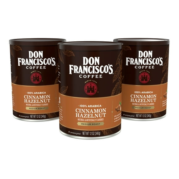 Don Francisco's Cinnamon Hazelnut Flavored Ground Coffee, 12-Ounce (Pack of 3)
