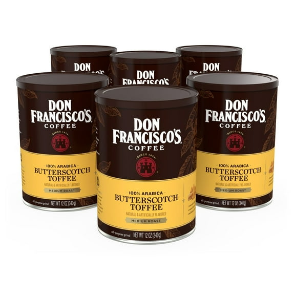 Don Francisco's Coffee Butterscotch Medium Roast Ground Coffee (6 Pack), 12 oz