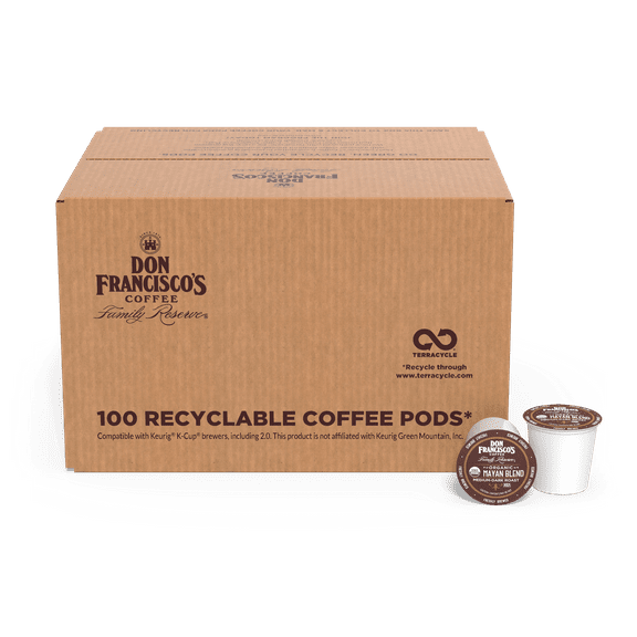 Don Francisco's Coffee Organic Mayan Blend Medium-Dark Roast K-Cup Compatible Coffee Pods, 100 Ct