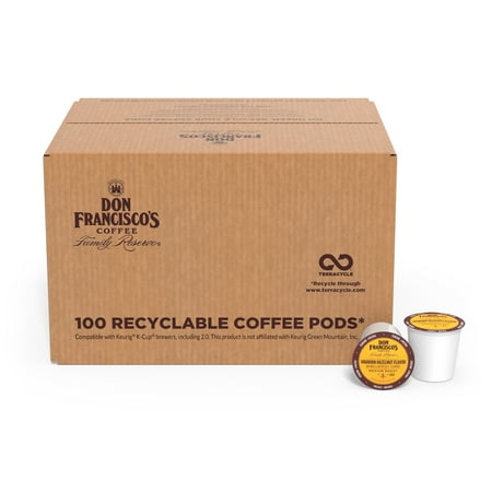 Don Francisco's Hawaiian Hazelnut Flavored, Medium Roast Coffee Pods, Compatible with Keurig K-Cup Machines, 100 Ct.