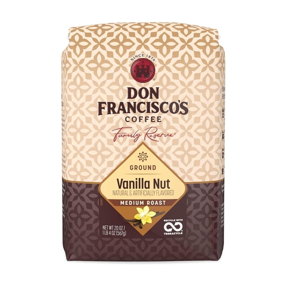 Don Francisco's Vanilla Nut Ground Coffee, Medium Roast, 20 OZ Bag