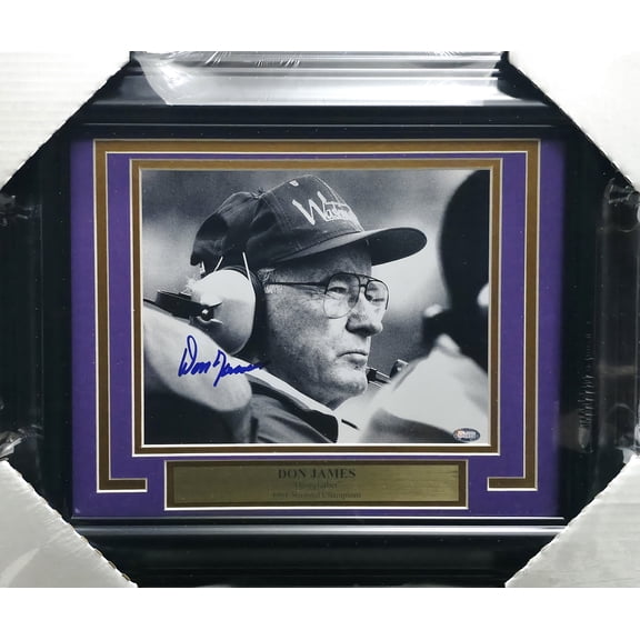 Don James Autographed Framed 8x10 Photo Washington Huskies MCS Holo #88806